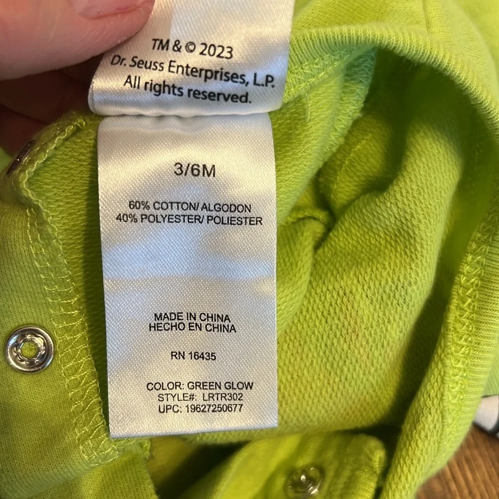 Grinch jammies, size 3 to 6 months still in great condition